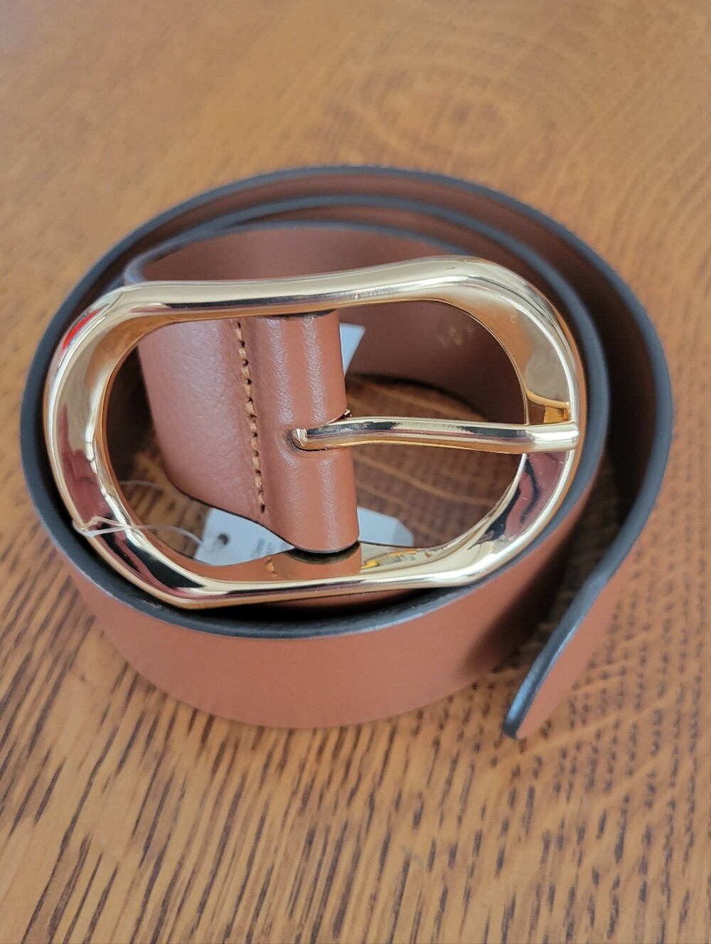 J. Crew Oval Buckle Belt in Italian Leather - Rich Toffee - Picture 7 of 11